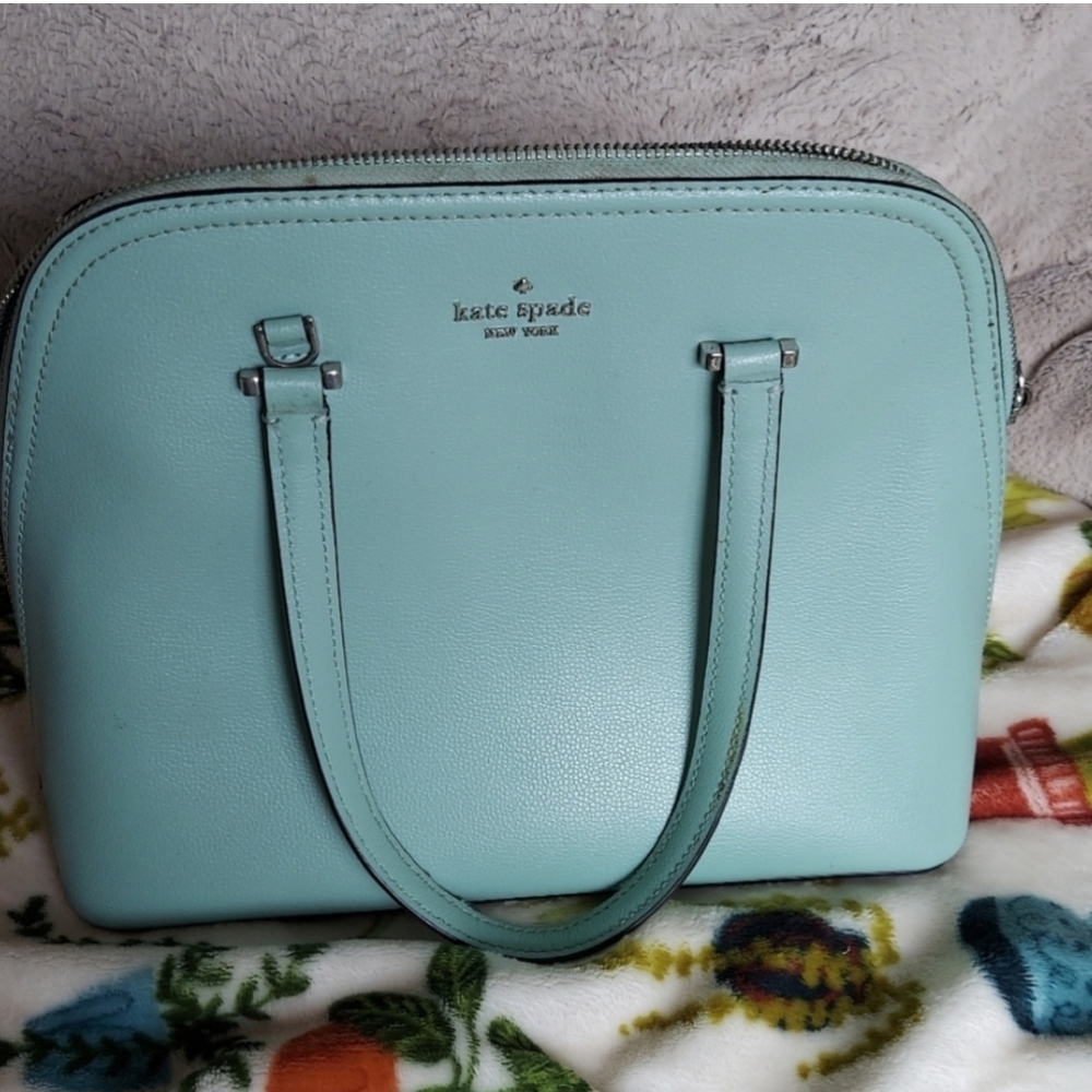 Kate Spade Blue Satchel Smooth Leather